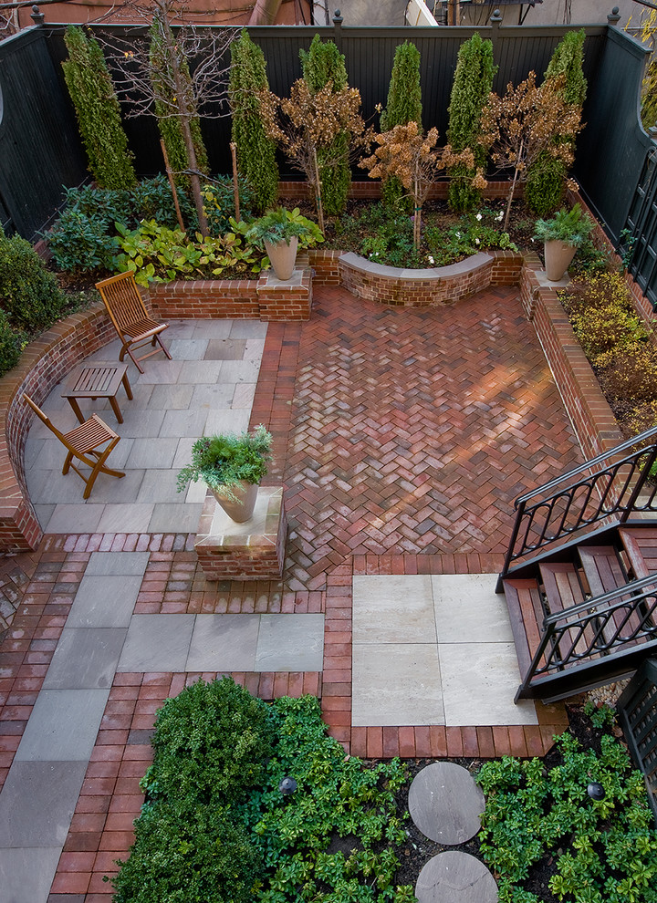 Red Brick Patio Patio Traditional with Garden Planting Addition Backyard