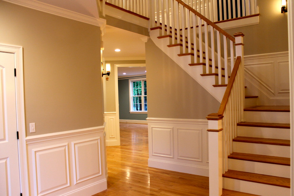 Red Oak Flooring Staircase Traditional with Hallway with Staircase Natural