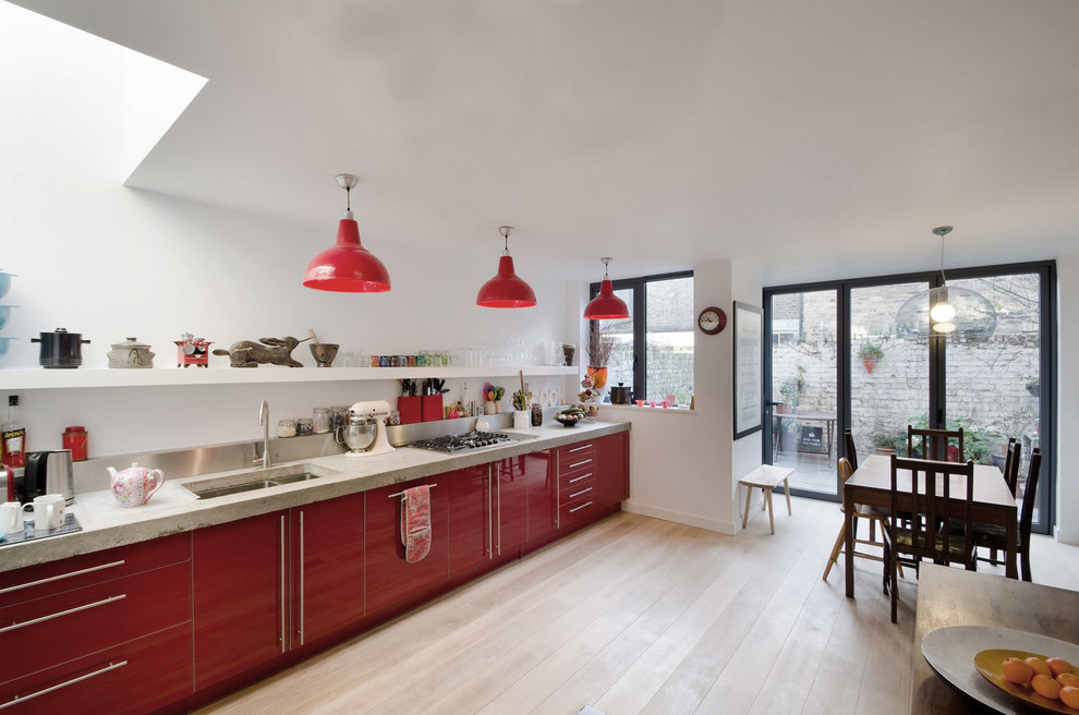 Red Pendant Light Kitchen Contemporary with Clear Dining Pendant Concrete