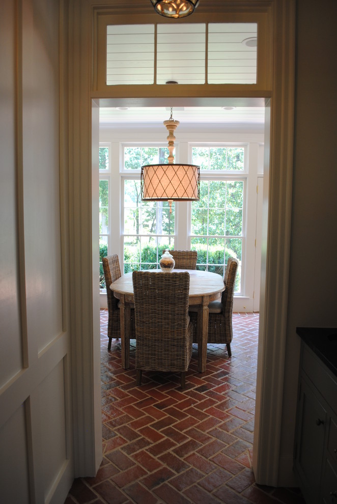 Regina Andrew Lighting Kitchen Traditional with Breakfast Table Brick Floor