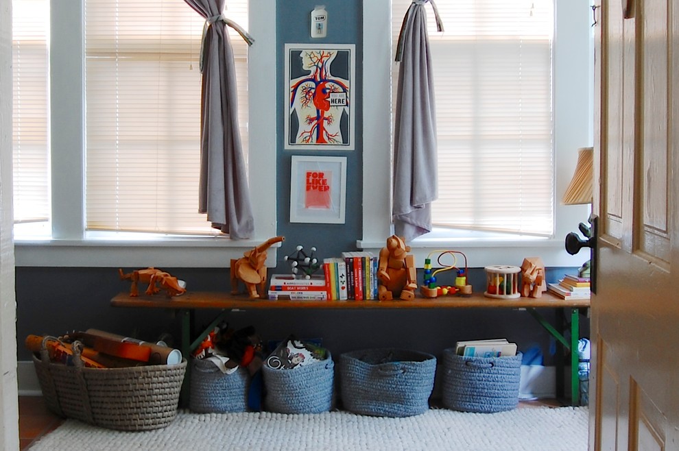 Restoration Hardware Rugs Kids Eclectic with Artwork Bench Bins Modern