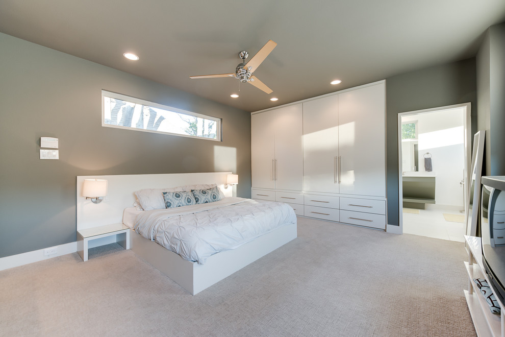 Retractable Clothes Hanger Bedroom Contemporary with Built in Bed Closets