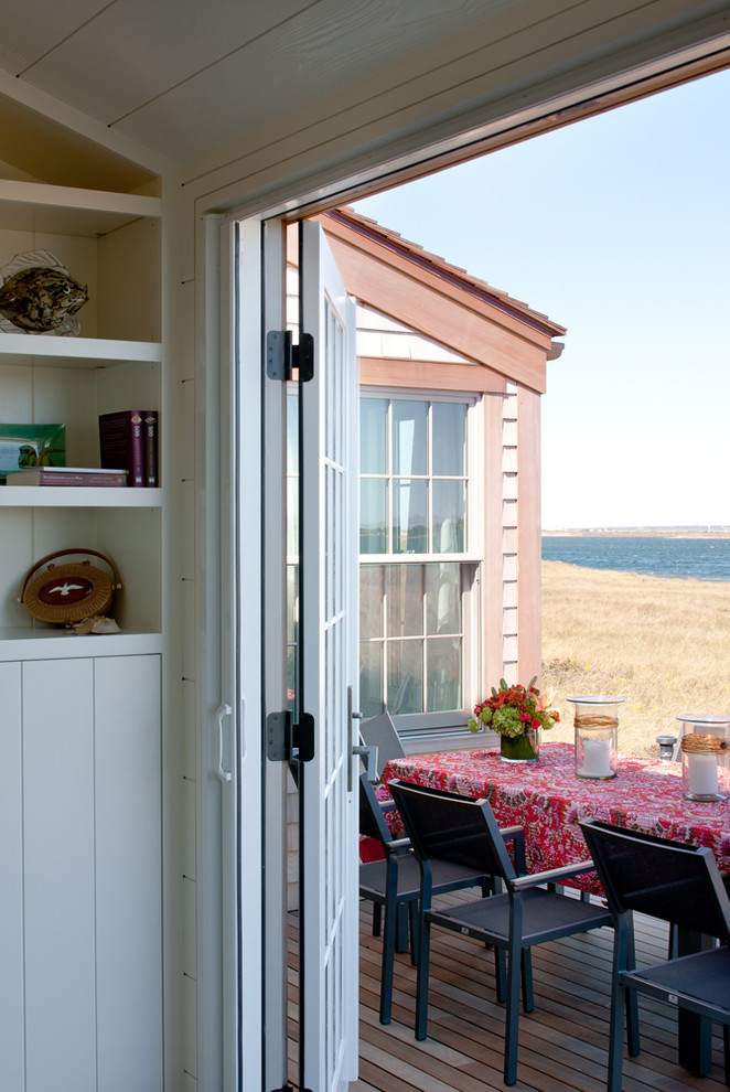 Retractable Doors Interior Deck Beach with Bead Board Cape Cod