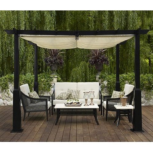 Retractable Roof Pergola Patio Modern with None 