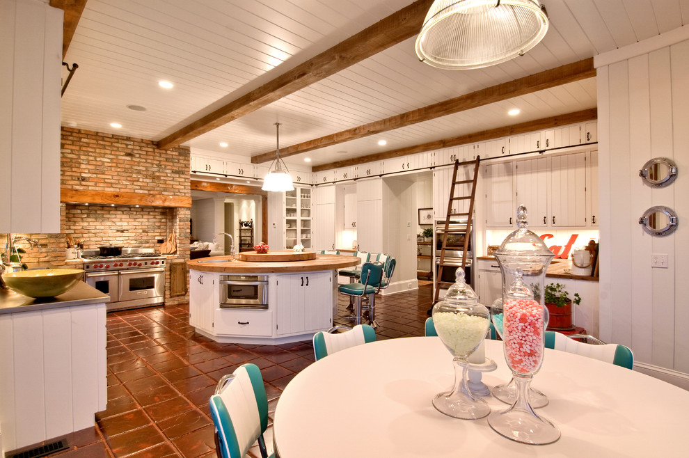 Retro Dining Set Kitchen Rustic with Beach House Kitchen Brick