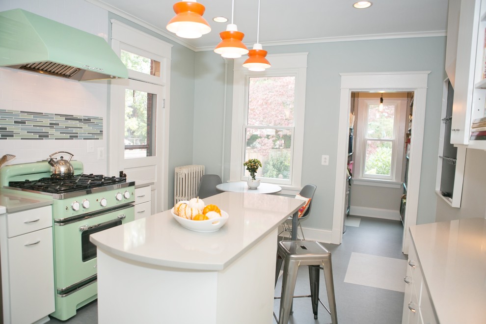 Retro Kitchen Design Kitchen Eclectic with None 