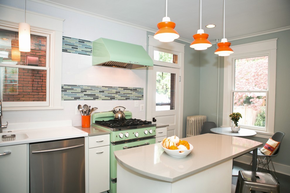 Retro Kitchen Design Kitchen Eclectic with None 1