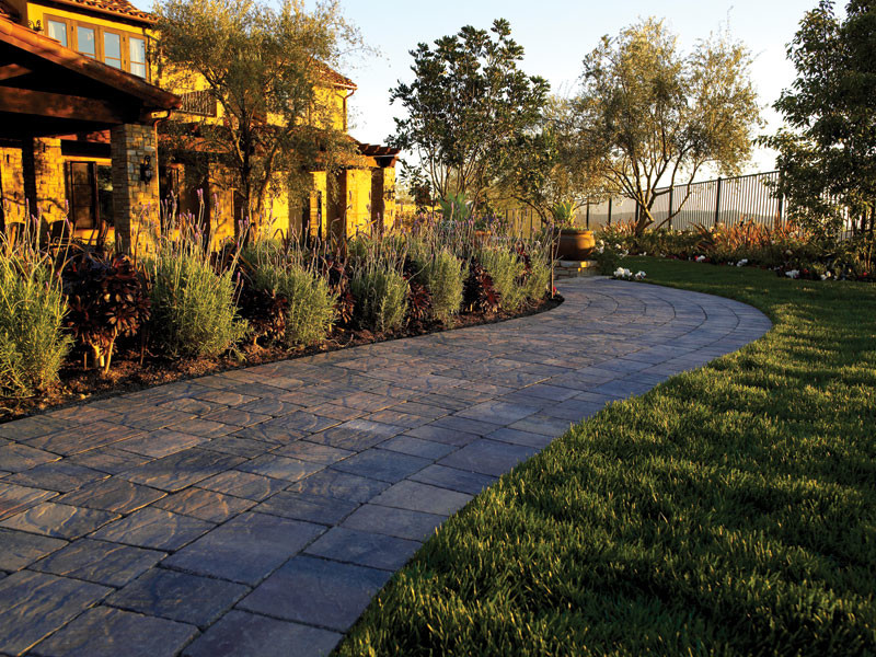 Rev a Shelf Landscape Mediterranean with Contemporary Walkway Paving Stone