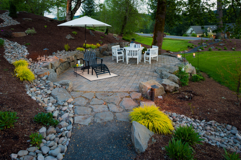 River Rock Landscaping Patio Traditional with 14 Minus Gravel Walkway1