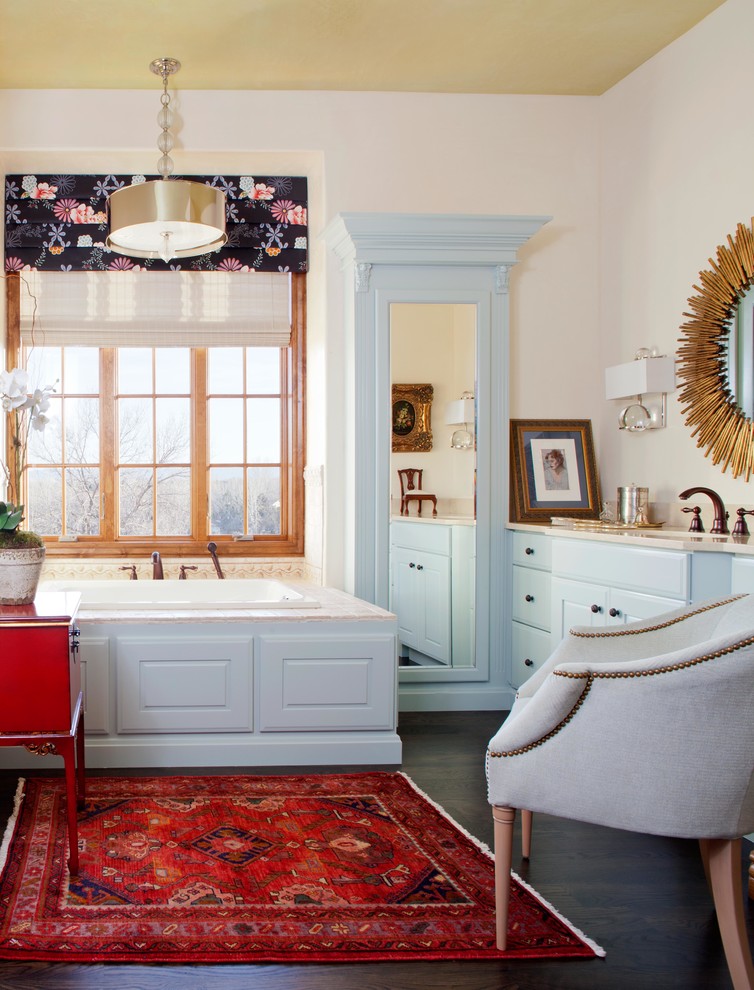 Robin Egg Blue Paint Bathroom Traditional with Built in Mirror Light Gray