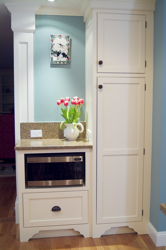 Robins Egg Blue Paint Kitchen Traditional with Built in Under Counter