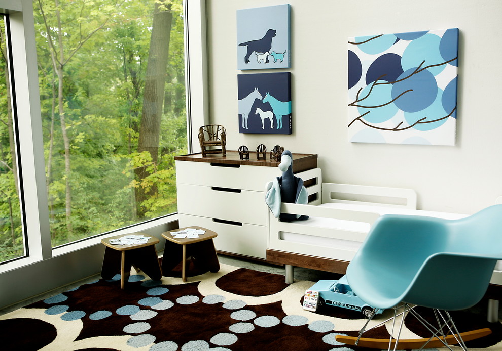 Rocking Chair Modern Nursery Contemporary with Art for Boy Room