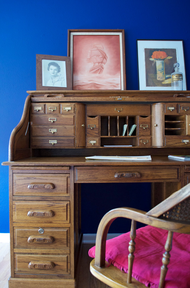 Roll Top Desks Home Office Midcentury with Art Blue Desk Roll