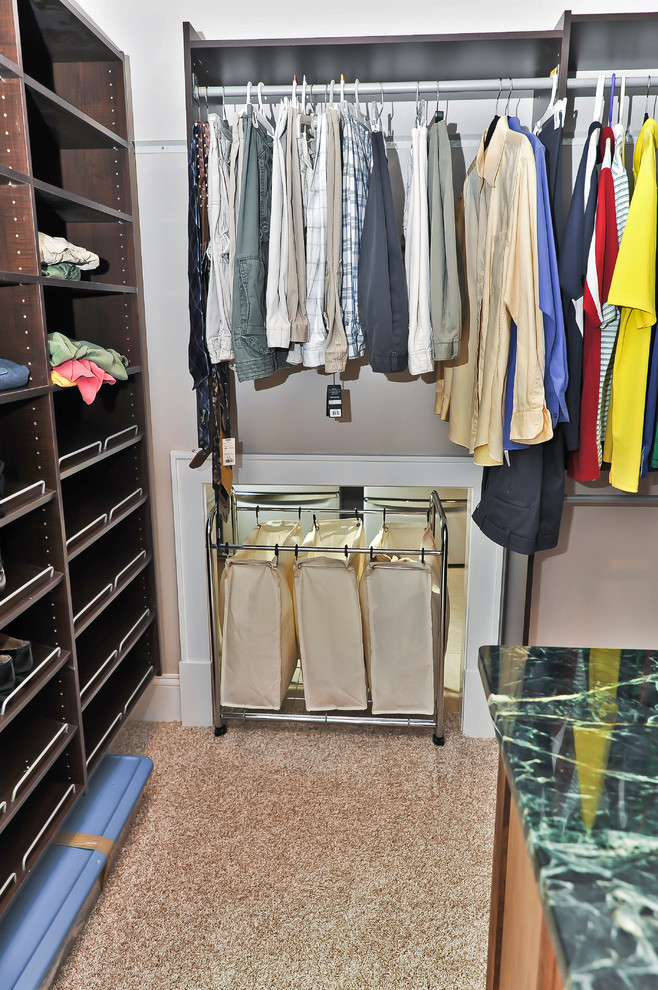 Rolling Laundry Basket Closet Traditional with Beige Carpet Beige Wall