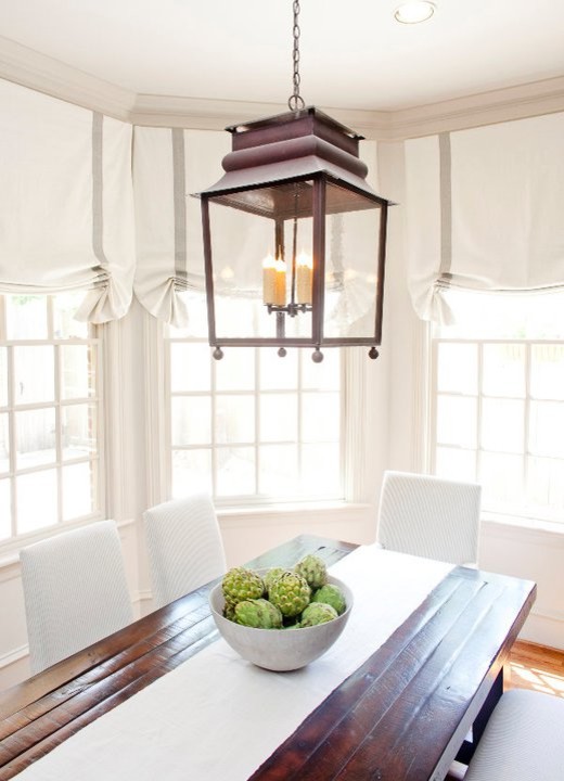 Roman Shade Styles Family Room Traditional with None 