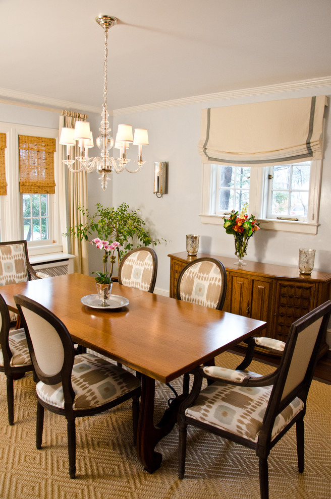 Roman Shades Kitchen Dining Room Traditional with Blue Chandelier Clean Diamond