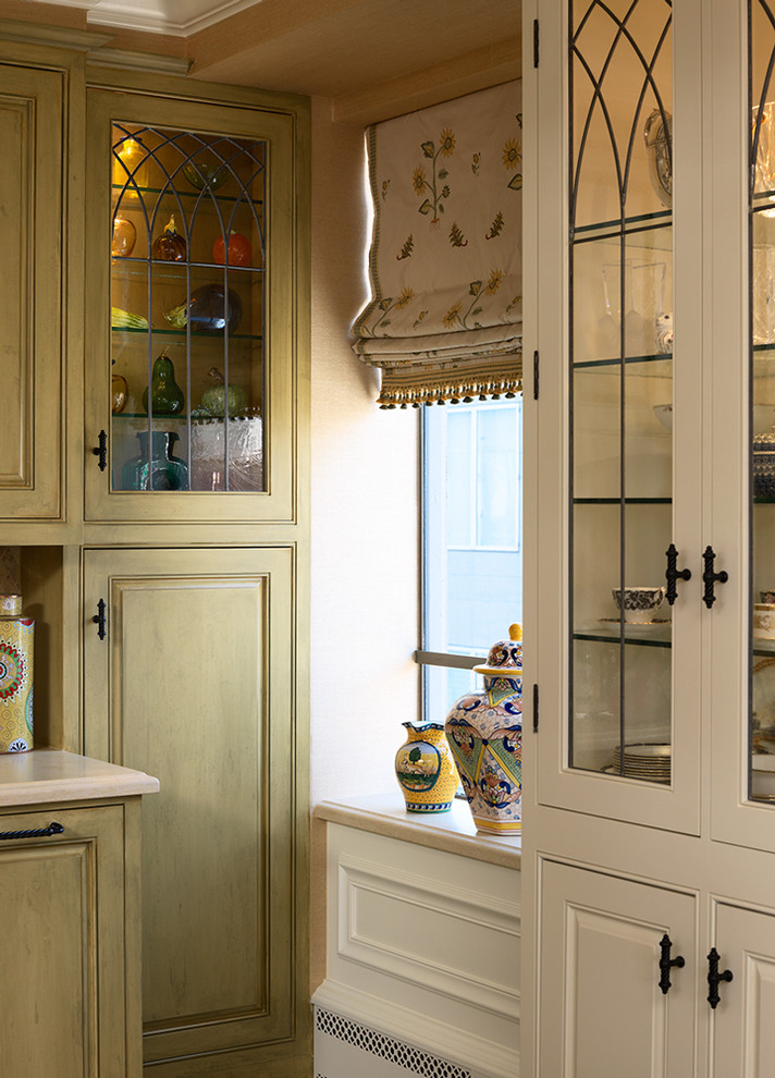 Roman Shades Kitchen Kitchen Traditional with China Cabinets Dining Hutch