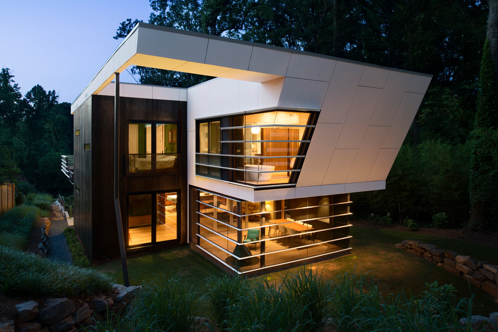 Roman Shades Over Blinds Exterior Contemporary with Bathtub Black Bridge California