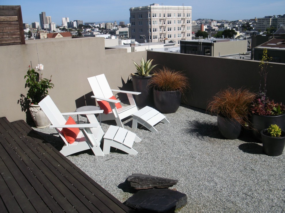 Rooftop Deck Ideas Deck Contemporary with Deck Decorative Pillows Gravel