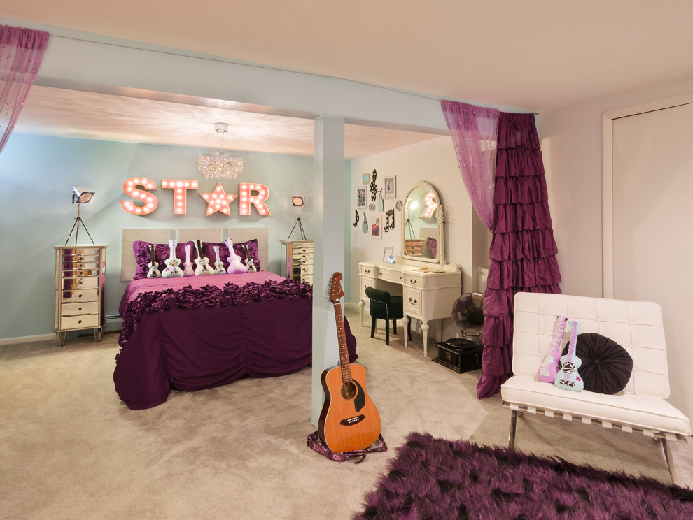 Room Divider Curtain Kids Transitional with Acoustic Guitar Antique Vanity