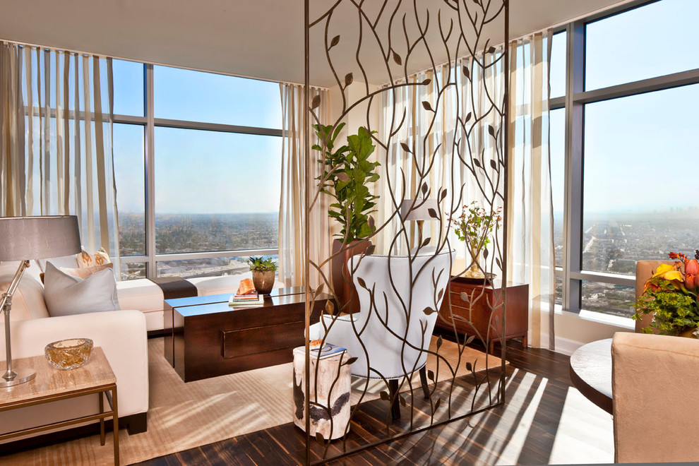 Room Dividers Nyc Living Room Contemporary with Beige Rug City Views