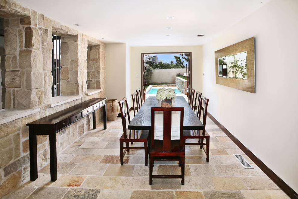 Round Candle Chandelier Dining Room Mediterranean with Beige Floor Tile Dark