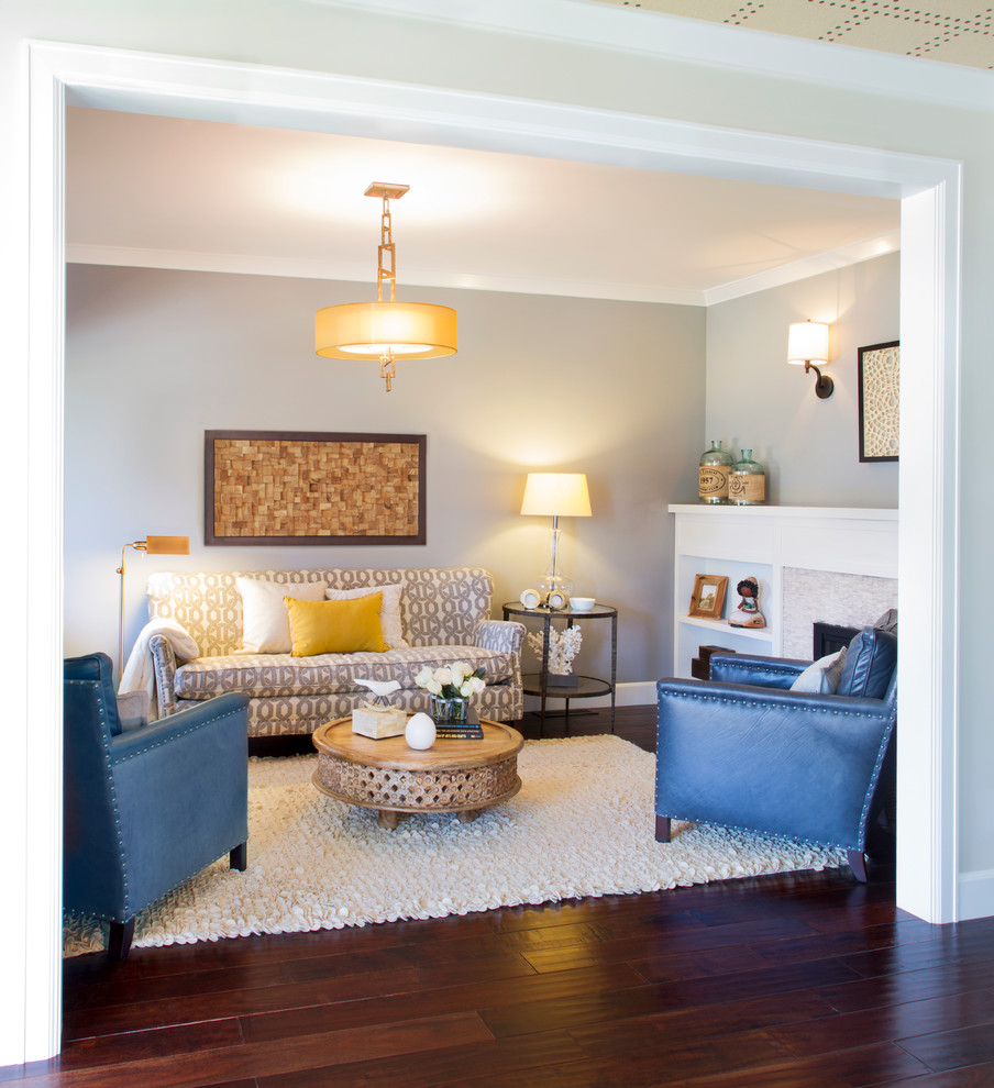 Round Cocktail Table Living Room Transitional with Accessories Area Rug Built