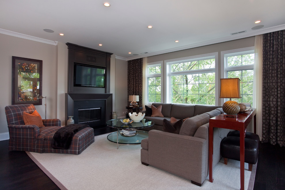 Round Glass Coffee Table Living Room Traditional with Area Rug Ceiling Lighting