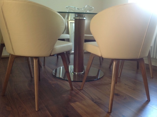 Round Pedestal Dining Table Dining Room Contemporary with Armchair Comfortable Chair Contemporary