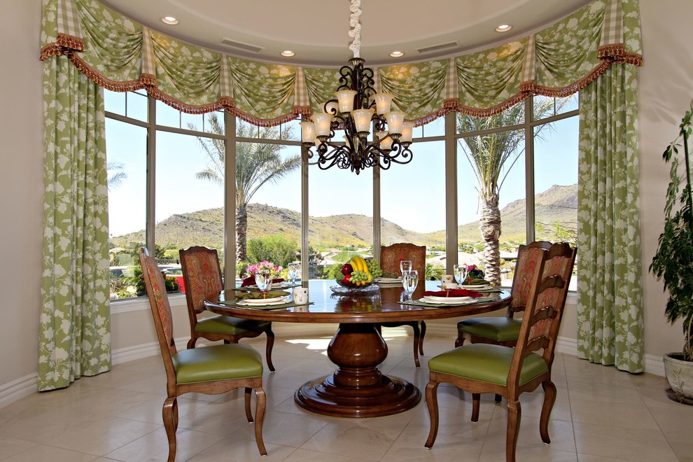 Round Pedestal Table Dining Room Traditional with Black Chandelier Curved Dining