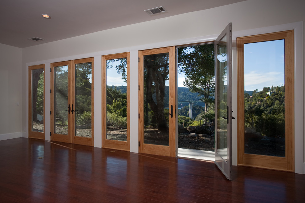 Round Shag Rug Living Room Contemporary with Doors Great Room Living