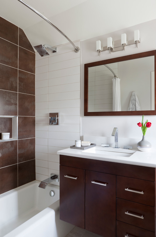 Round Shower Curtain Rod Bathroom Contemporary with Dc Design House 