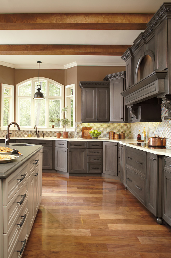 Rta Cabinet Reviews Kitchen Traditional with Brown Walls Ceiling Beams