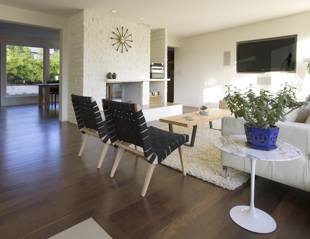 Rug Pad for Hardwood Floor Living Room Modern with Area Rug Brick Fireplace