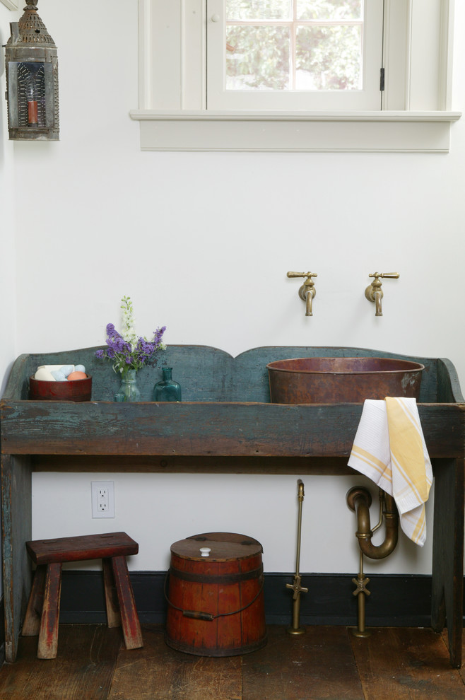 Rustic Bathroom Vanities Powder Room Rustic with Copper Bowl Sink Copper