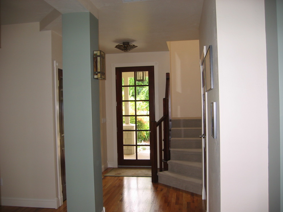 Rustic Cabinet Doors Entry Craftsman with Craftsman Style Stair Railing