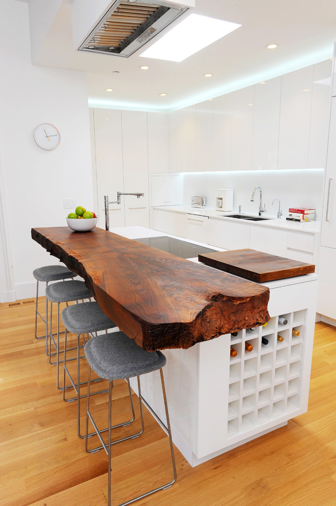 Rustic Counter Tops Kitchen Contemporary with Built in Wine Storage