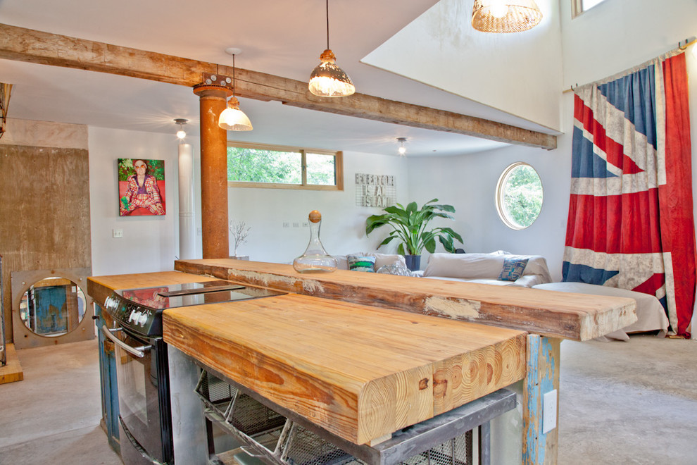 Rustic Counter Tops Kitchen Rustic with Artwork Butcher Block Column