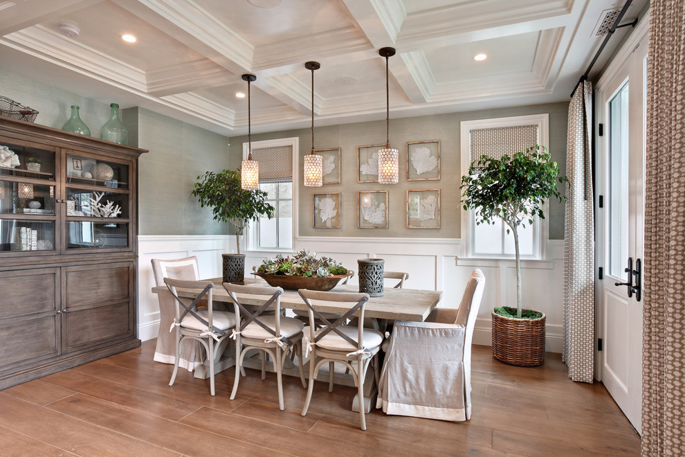 Rustic Dining Room Sets Dining Room Beach with Chair Cushions Coffered Ceiling