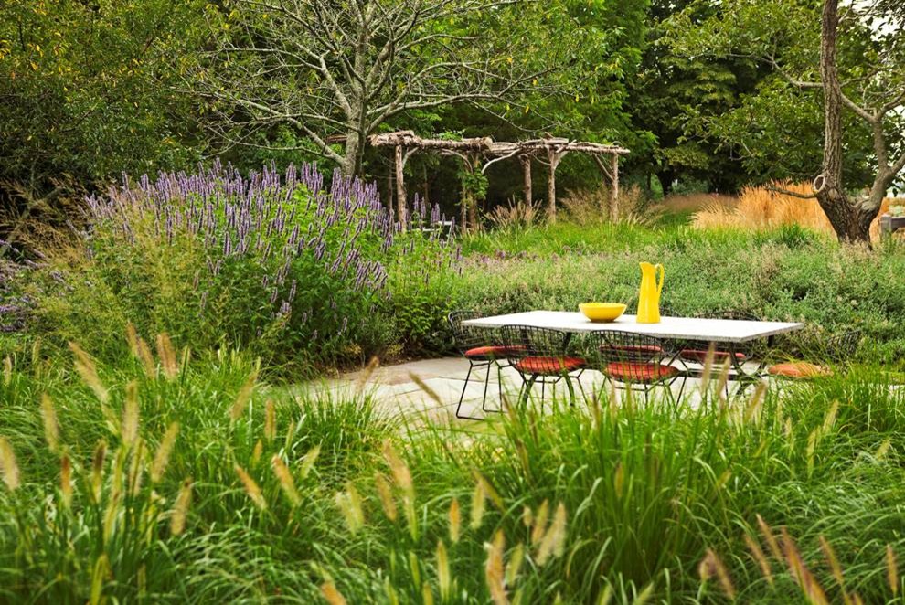 Rustic Dining Room Sets Landscape Contemporary with Al Fresco Arbor Grasses