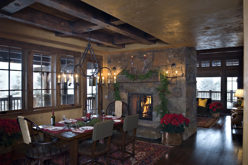 Rustic Dining Rooms Dining Room Rustic with Area Rug Christmas Decorations