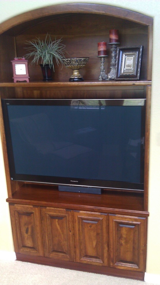 Rustic Entertainment Center Living Room Traditional with None 