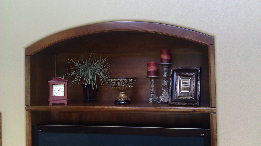 Rustic Entertainment Center Living Room Traditional with None 1