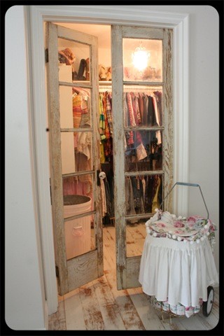 Rustic French Doors Closet Traditional with None 