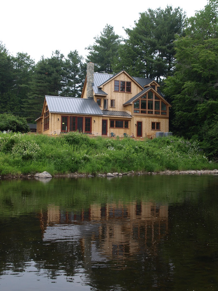 Rustic Home Designs Exterior Traditional with Gable Roof Large Windows