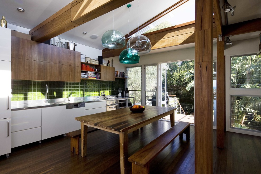 Rustic Home Designs Kitchen Contemporary with Back Door Bench Seating