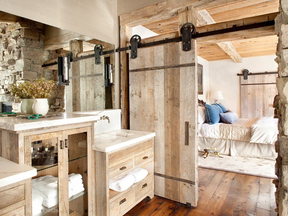 Rustic Interior Doors Bathroom Rustic with None 