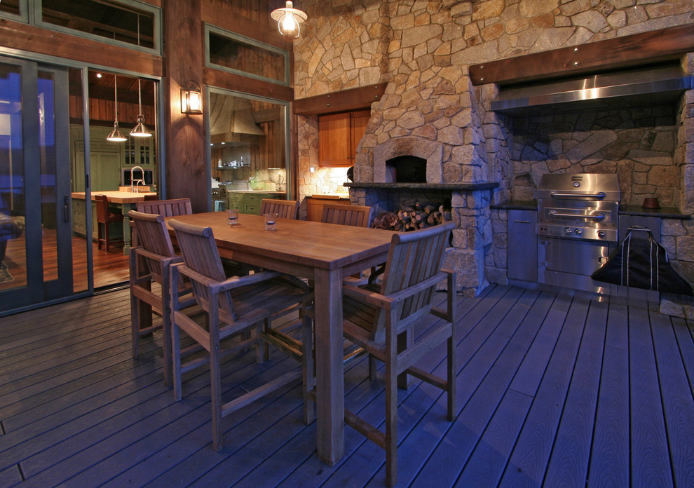Rustic Outdoor Kitchen Porch Traditional with Deck Grill Outdoor Furniture