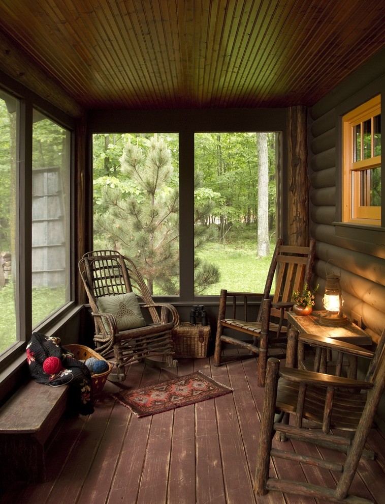 Rustic Porch Furniture Porch Rustic with Beadboard Cabin Camp Log