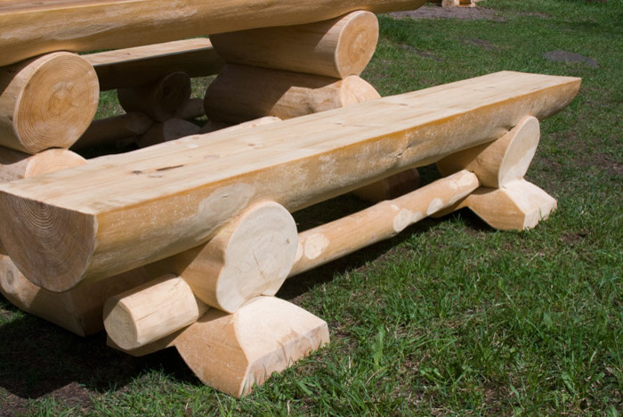 Rustic Pub Tables Spaces with Beer Garden Benches Beer
